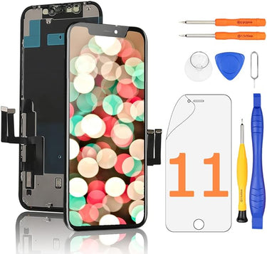 Yodoit Pantalla para iPhone 11 COF Full HD LCD 6.1 Pulgadas, digitalizador táctil, Compatible con el Modelo A2111, A2223, A2221, con Kit de Herramientas de reparación